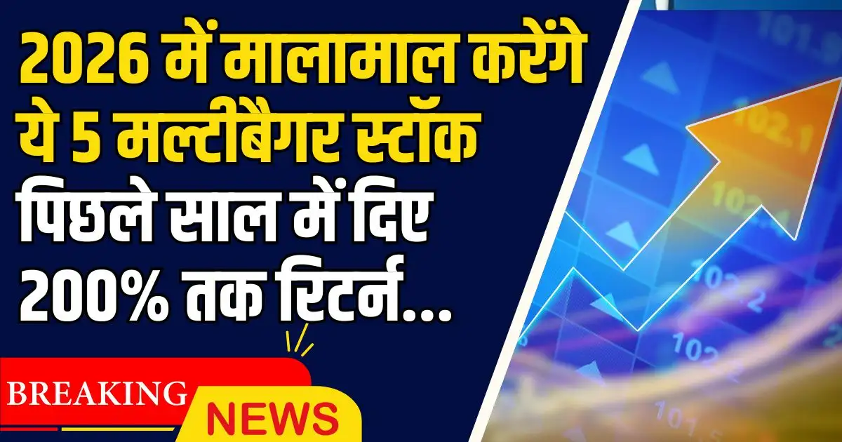 2026 में मालामाल करेंगे ये 5 मल्टीबैगर स्टॉक, पिछले साल में दिए 200% तक रिटर्न। Multibagger Stock